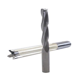 三刃粗铣刀木门窗四角锁孔刀钨钢合金螺旋波刃刀清底直铣榫眼槽刀