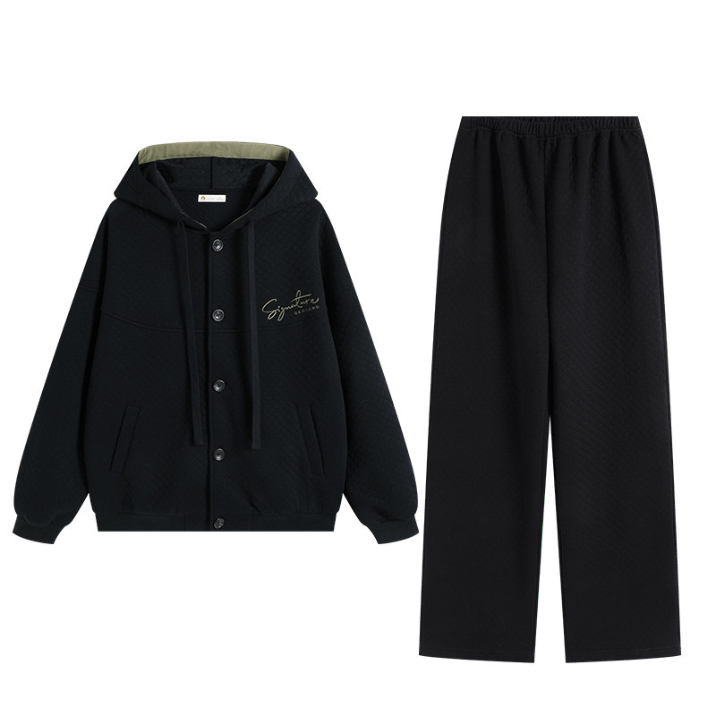 秋冬季纯棉夹层休闲风情侣家居服