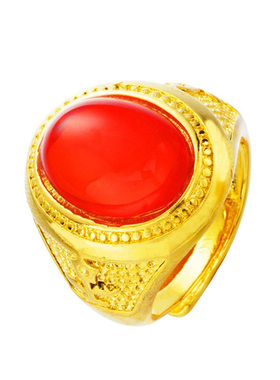 越南沙金仿宝石男士戒指