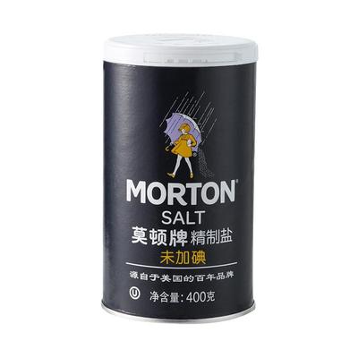 莫顿无碘盐400g瓶装精制