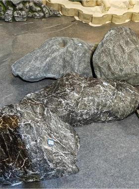 仿真石头山水造景玻璃钢泡沫假山户外庭院装饰摆件黑山石景观布置