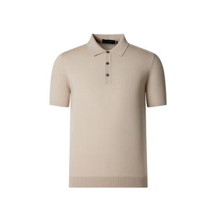 杉杉桑蚕丝翻领短袖T恤男士夏季新款纯色polo衫男款针织高端上衣