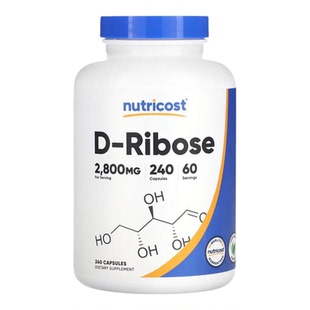 Nutricost D-核糖胶囊碳水化合物ATP高含量支持心脏健康守护肌肉