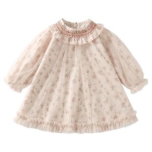 modomoma女童连衣裙秋夏女宝宝公主裙仙小女孩周岁礼服洋气网纱裙