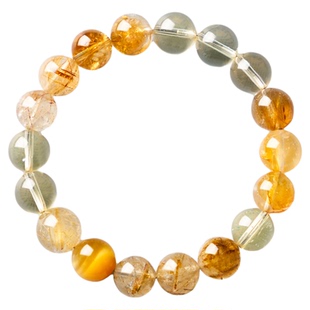 老街8号天然黄水晶手串黄晶养轮招财进宝女款情侣转运珠