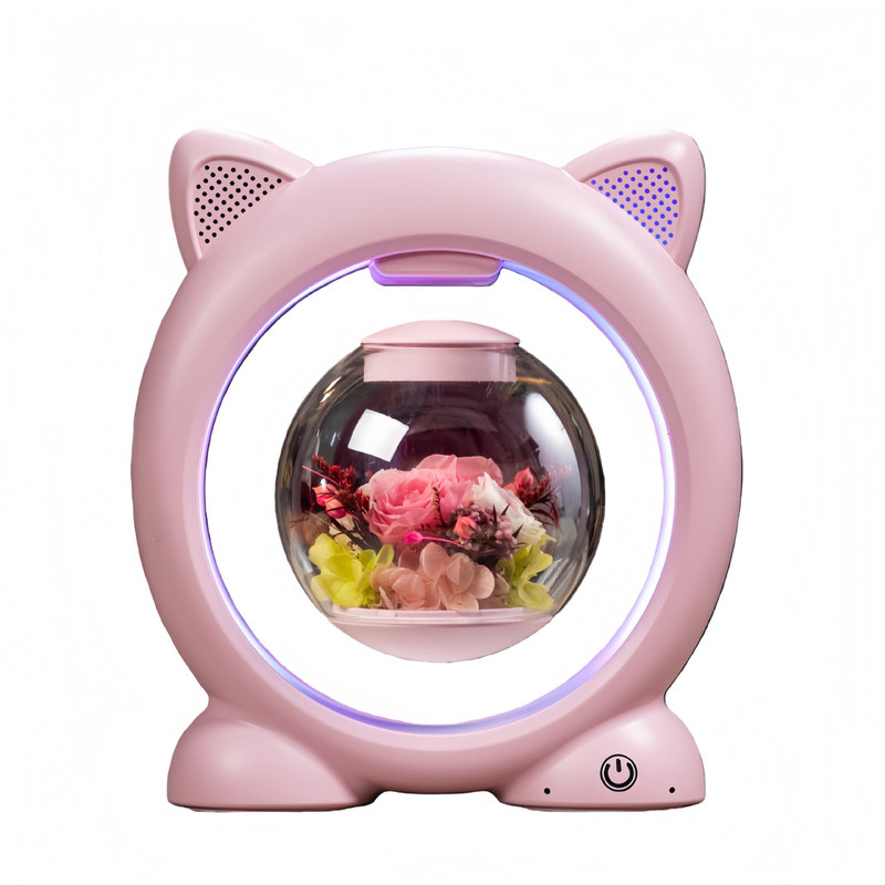 情人节磁悬浮猫型永生花礼盒