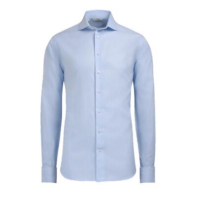 Suitsupply蓝色棉一字领衬衫