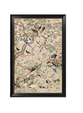花鸟祥和图中古风客厅装饰画