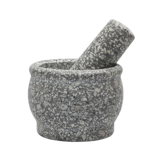 天然麦饭石蒜臼捣药缸家用捣蒜泥磨碎器石臼磨药罐研磨器蒜缸石窝