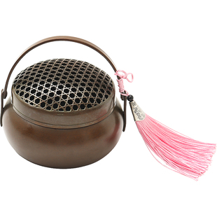 古风暖手炉烧炭炉小香炉家用纯铜老式手炉取暖怀炉手捧檀香香薰炉