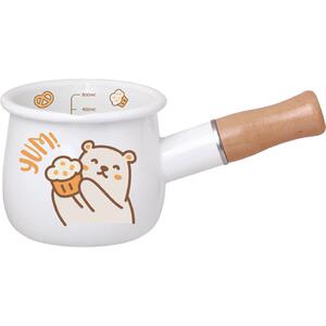 川岛屋熊dodo搪瓷小奶锅家用热牛奶煮奶茶小锅婴儿宝宝专用辅食锅