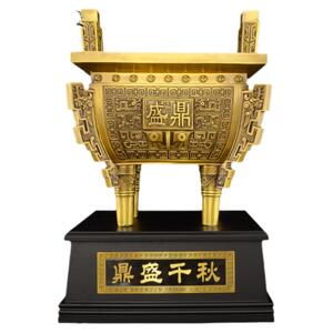 黄铜客厅装饰摆件鼎盛千秋鼎摆件