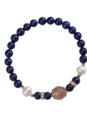 欧美波西米亚风蓝磷灰紫水晶手链