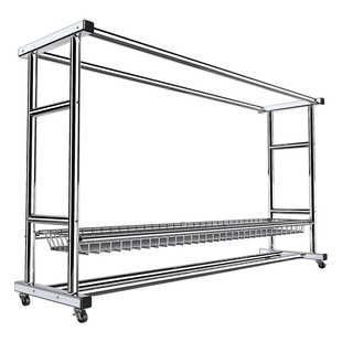 不锈钢晾衣架落地阳台家用凉衣杆挂衣架卧室衣帽架室内衣服架院子