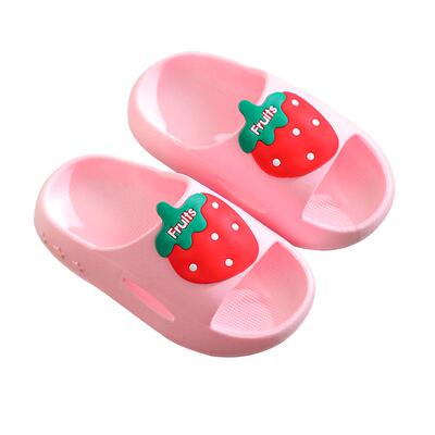 夏天可爱卡通草莓儿童拖鞋男女