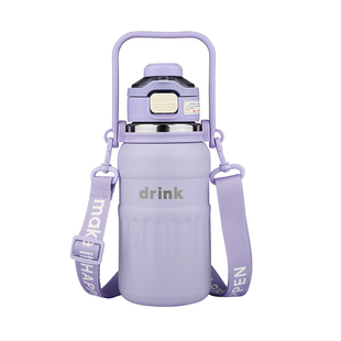 316不锈钢学生户外保温杯带吸管宝宝便携大容量保温儿童水壶直饮