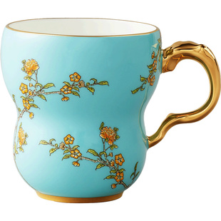 永丰源夫人瓷西湖蓝280ML陶瓷马克会议杯中国风复古水杯家用办公