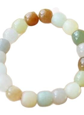 老型珠天然和田玉糖果色玉手串