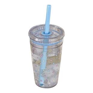 海盐奶蓝|夏日小清新韩系星星tritan吸管杯咖啡杯奶茶杯女生水杯