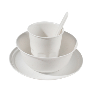 一次性餐具套装四件套稻壳碗筷餐盘纸盘商用聚餐三件套食品级碗碟