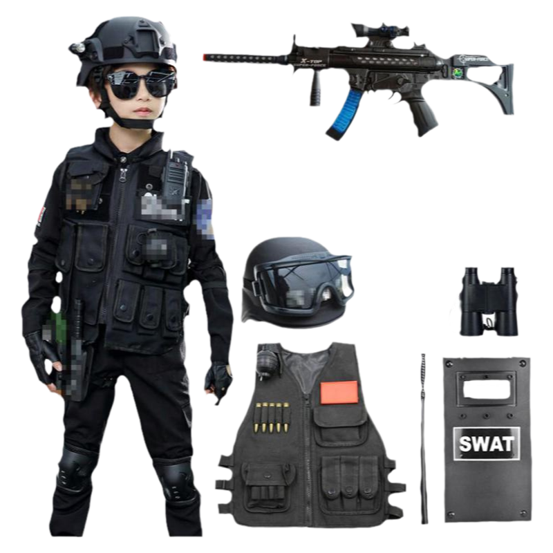 三角洲行动儿童特种兵玩具枪套装户外cs特警衣服长袖小警察装备