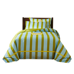 儿童四件套纯棉床上用品三件套贴布绣男童床单被套床笠快乐波波熊