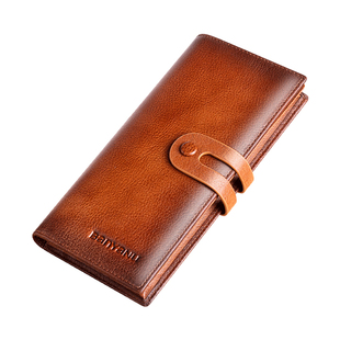 钱包男真皮长款简约大容量复古头层牛皮钱夹2025新款男式商务皮夹