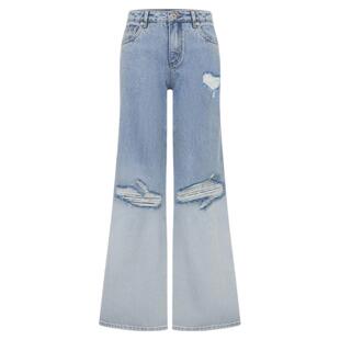 ANN ANDELMAN  2025春夏女士低腰微喇膝盖破坏牛仔裤银泰 301286