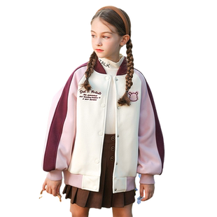 童装女装秋装棒球服2025新款女孩秋装外套女大童运动夹克