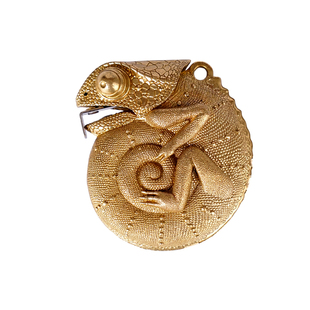 吾蟲原创变色龙卷尺2米黄铜锰钢尺芯钥匙挂便携随身家用量尺英尺