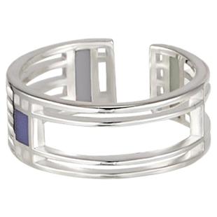 Rainy and Cloudy珐琅花窗｜薄荷戒指 紫褐戒指 珐琅花窗多层戒指