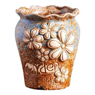 多肉花盆陶瓷法师老桩盆大口径简约肉肉粗陶透气高盆套装特价清仓