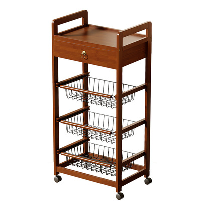 置物架多层收纳架家用杂物储物柜小推车客厅落地移动简易零食架子