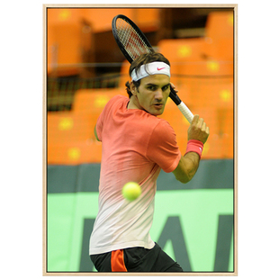 费德勒装饰画卧室挂画运动网球馆球场网坛明星体育人物海报壁画