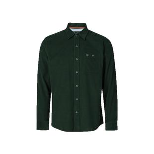 波顿2025秋季新款深绿色灯芯绒男士长袖衬衫美式休闲高端英伦衬衣