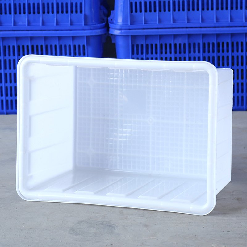 产地货源泽鹏120L方形运输箱规格周转箱水箱水产塑料白色多养殖