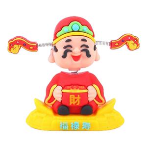 汽车摇头财神爷小可爱摆件新款车载国潮卡通招财车内中控台装饰品