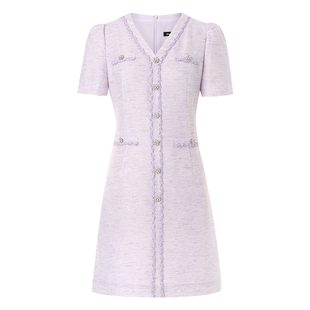 Koradior珂莱蒂尔商场同款2025夏新款气质千金风精致香风连衣裙女