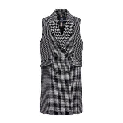 雅格狮丹长款无袖v领子马甲背心