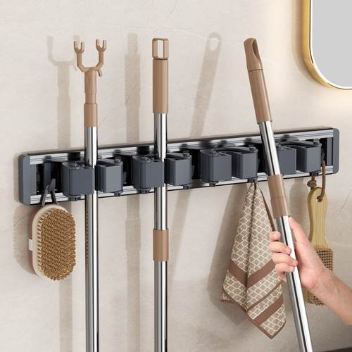 拖把壁挂夹挂钩强力粘胶挂架卫生间打孔粘贴洗手间免浴室承重扫把