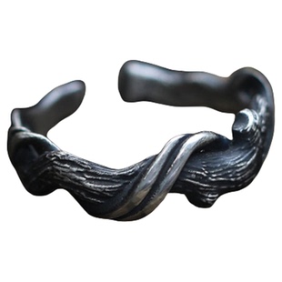 复古做旧999足银《浮木》纯银戒指男生情侣开口可调节单戒高级感