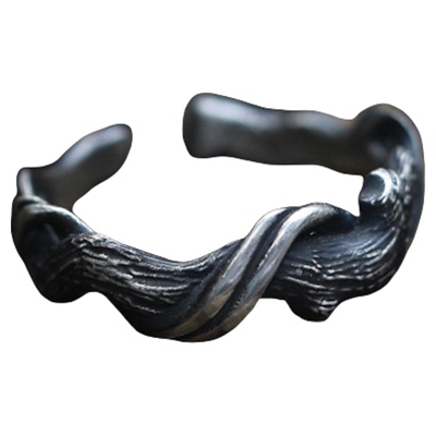 复古戒指《浮木》银情侣单戒复古