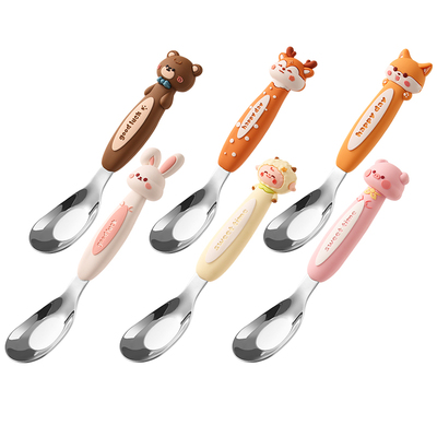 可爱儿童勺316不锈钢元宝勺汤勺