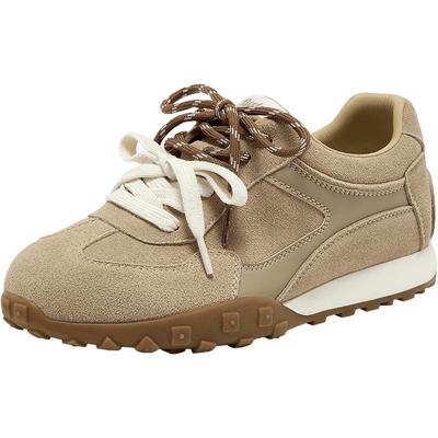 Bata曲奇软酪2025秋商场新款双色鞋带复古休闲运动阿甘鞋6589DCM5