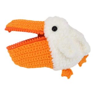 回放手工diy大嘴鹈鹕蓝牙耳机保护套材料包钩针毛线编织搞怪挂件