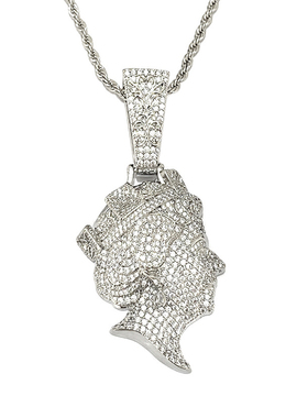 CentralCee立体满钻女王铜坠项链