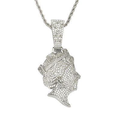 CentralCee立体满钻女王铜坠项链