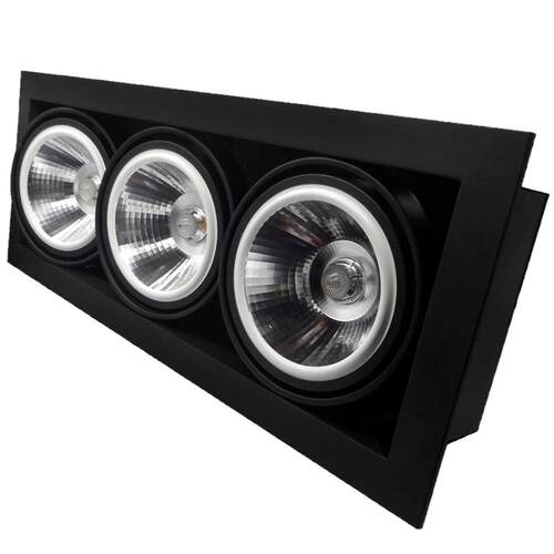 led斗胆灯双头射灯单三头12W15W20W7方形嵌入式COB格栅斗盏天花灯