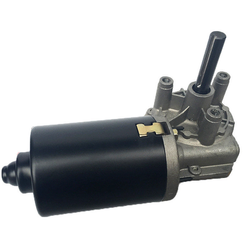 朝阳电机蜗轮蜗杆电机自锁12v/24v直流减速电机铜涡轮出轴洗键槽