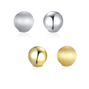 MissQueeny奎妮小姐|金银豆子耳扣925纯银磨砂面正反两戴通勤百搭